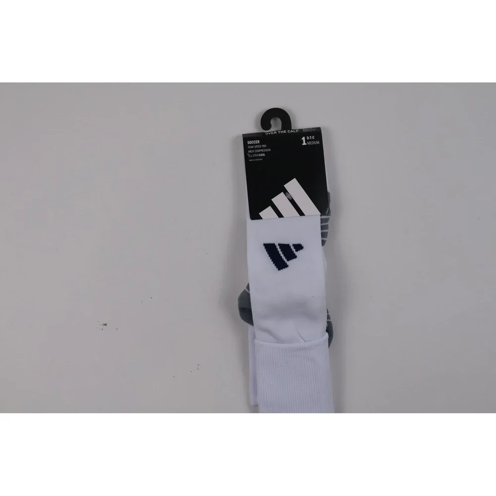 Adidas Soccer Socks Team Speed Pro White Gray Medium NWT